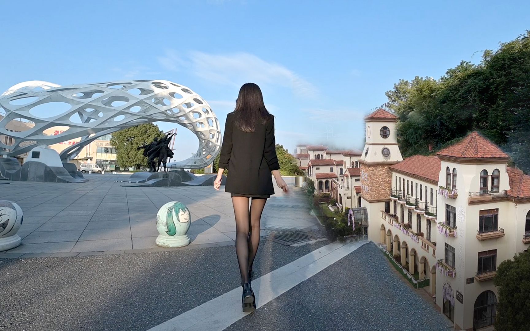 长腿美女探寻古堡酒店只需300元就能远眺太湖美景太划算了