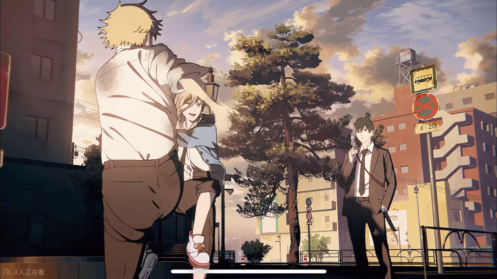 电锯人动漫 帕瓦与电次