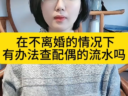 在不离婚的情况下,有办法查配偶的流水吗?哔哩哔哩bilibili