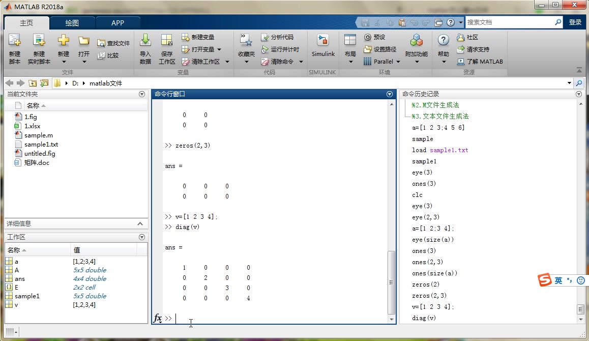 【MATLAB】6.创建特殊矩阵哔哩哔哩bilibili