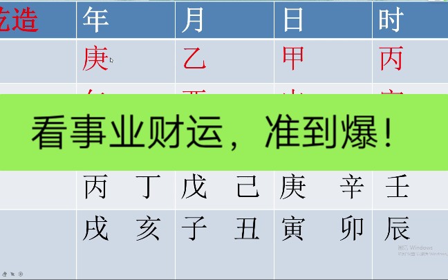 [图]四柱八字看事业财运准到爆。