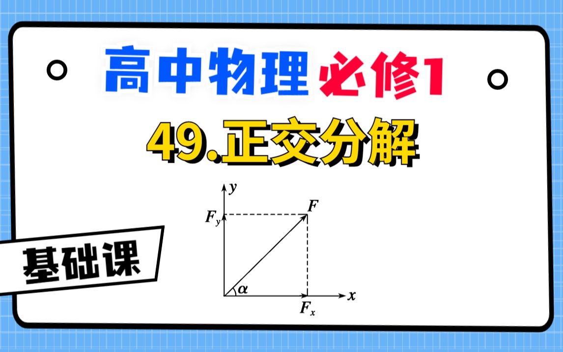 [图]【高中物理必修1系统课】49.正交分解|力学分析的最后一块拼图！