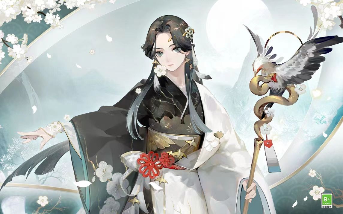 《阴阳师》八百比丘尼新皮肤情报(cv:泽城美雪)丨墨染芳华,雅时再叙