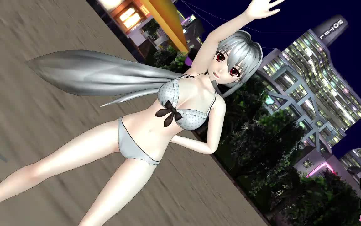 【mmd】wave sosou式 泳装 弱音ハク_哔哩哔哩 (゜-゜)つロ 干杯