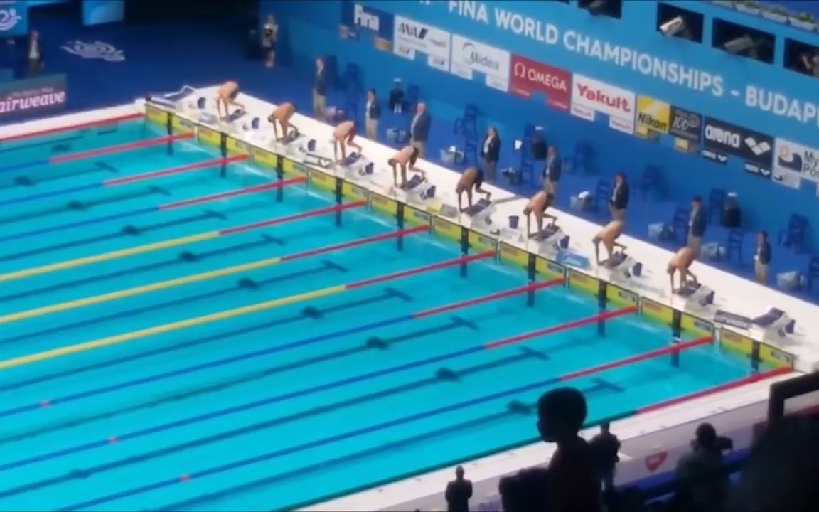 50米蛙泳世界纪录25.95秒 英国亚当皮蒂(Adam Peaty) 2017匈牙利布达佩斯第十七届世界游泳锦标赛半决赛观众摄像哔哩哔哩bilibili