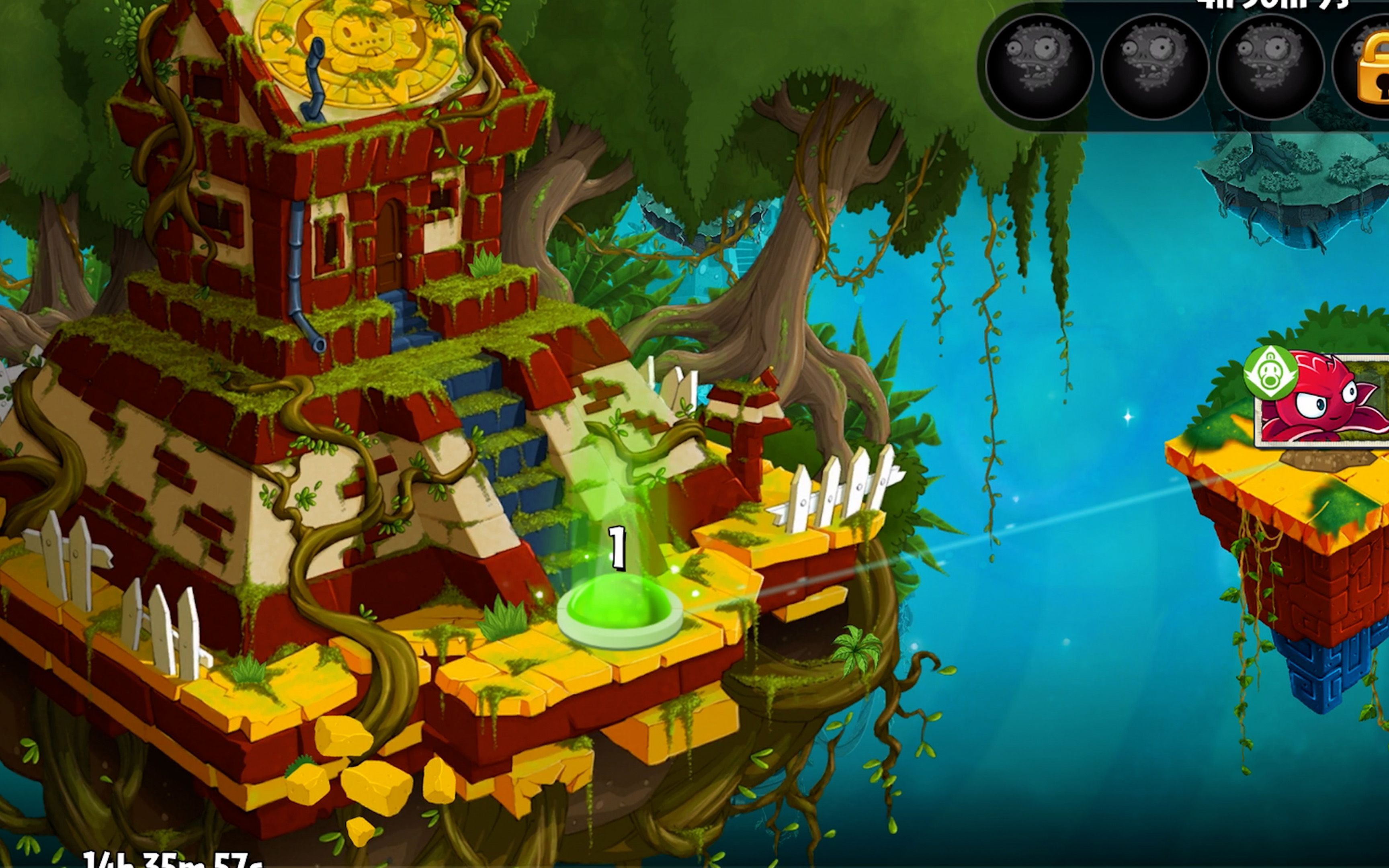 pvz2 lost city day1植物大战僵尸2失落之城1天