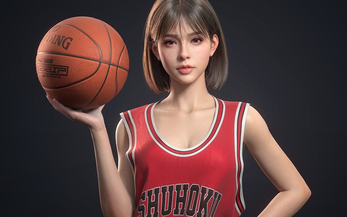 【maya角色制作】灌篮高手-赤木晴子建模,次世代角色零基础模型制作