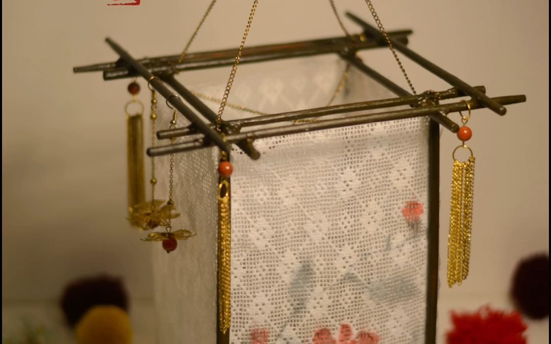 筷子手工制作古风灯笼图片