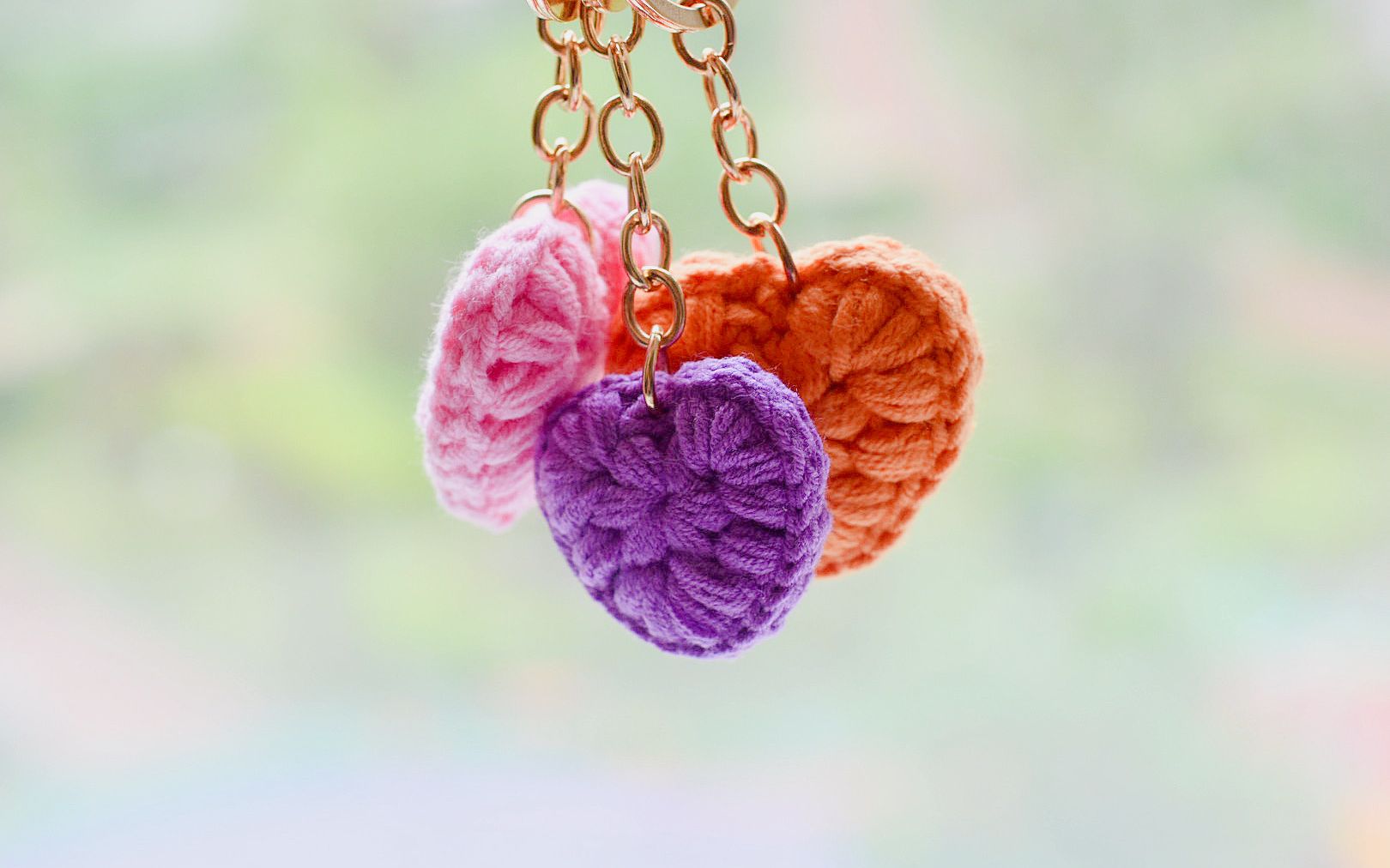 超详细适合新手,小爱心挂件钩针编织教程