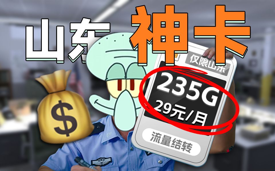 山东人,你的权益来了!29元235G大流量低价格! 2024流量卡推荐、移动、联通、电信流量卡、5G手机卡、电话卡推荐、流量卡大章鱼哔哩哔哩bilibili