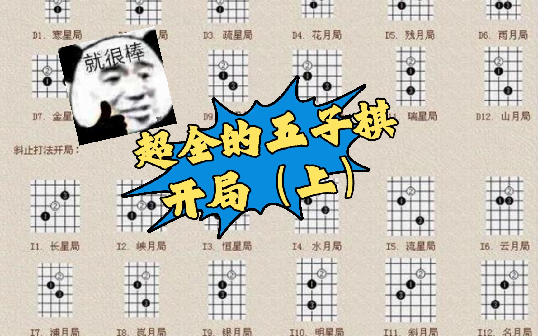 超全的五子棋各种开局,含必胜开局(上)桌游棋牌热门视频