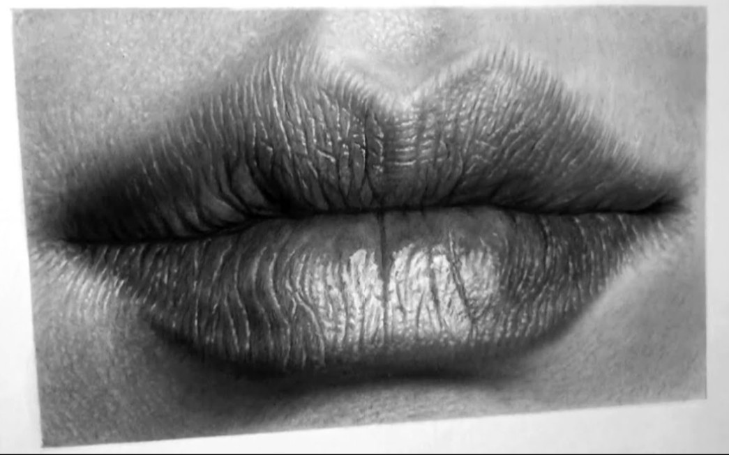 【素描】jader ferrari教你用炭笔绘画逼真超写实嘴巴 合集