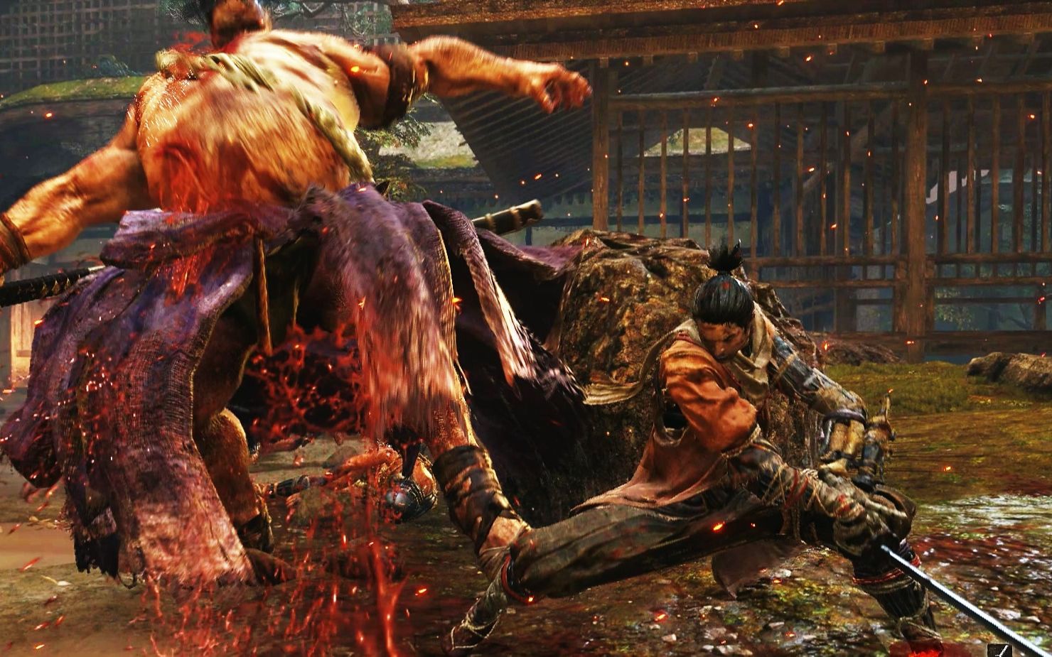 萌新的只狼之旅你应该知道酒和油都很易燃吧蚺蛇重藏击杀实况