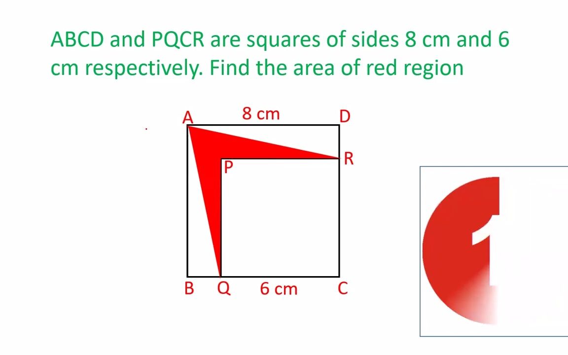 [图]Two squares of sides 6 cm and 8 cm have one side coinciding with each other. Two