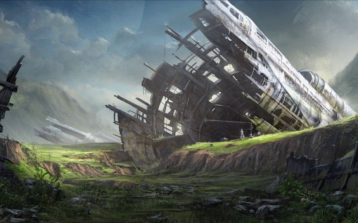 场景概念飞船坠落-edward barons