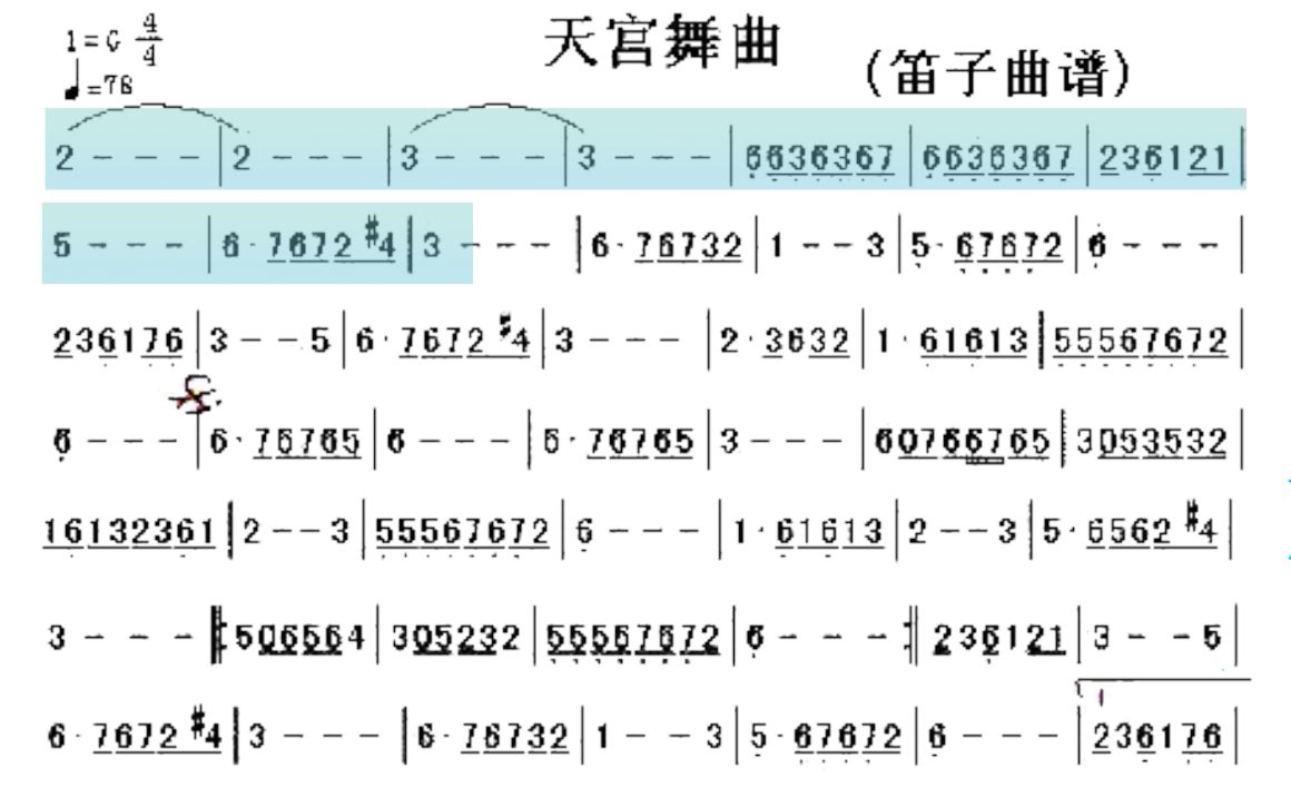 [图]【笛子/动态乐谱】天宫舞曲