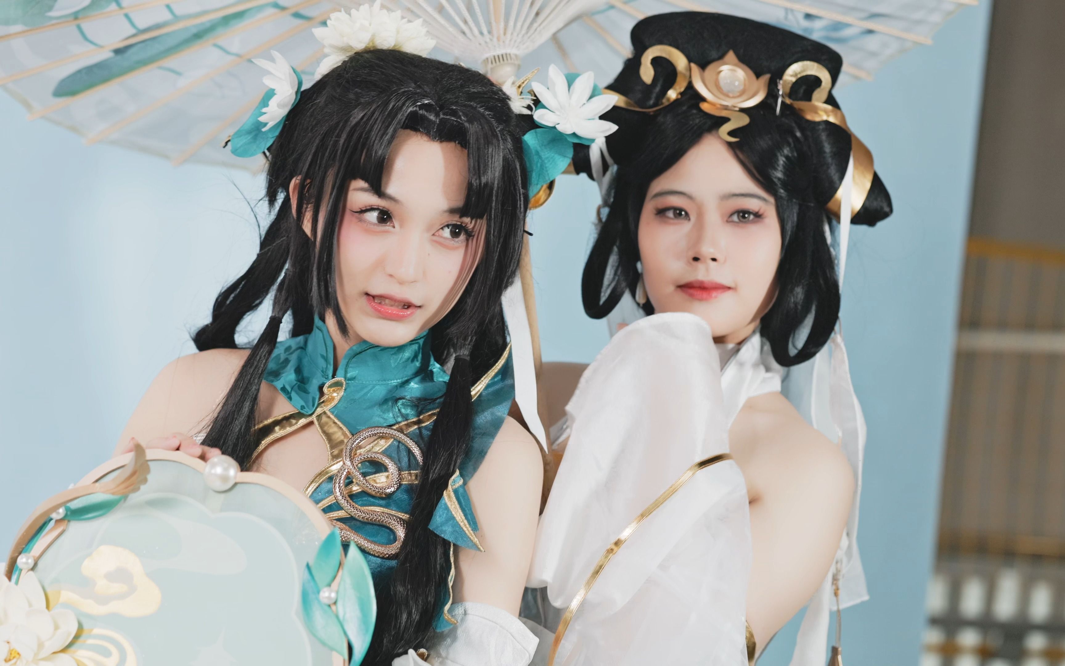 大乔小乔 白青姐妹cos 杭州国漫