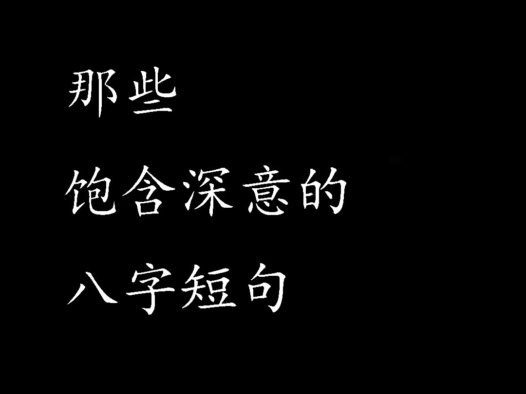 “那些饱含深意的八字短句”哔哩哔哩bilibili