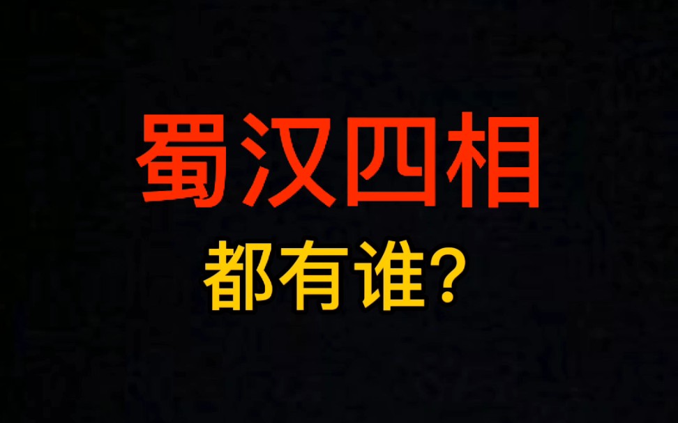 民间说法,蜀汉四“相”都有谁?哔哩哔哩bilibili