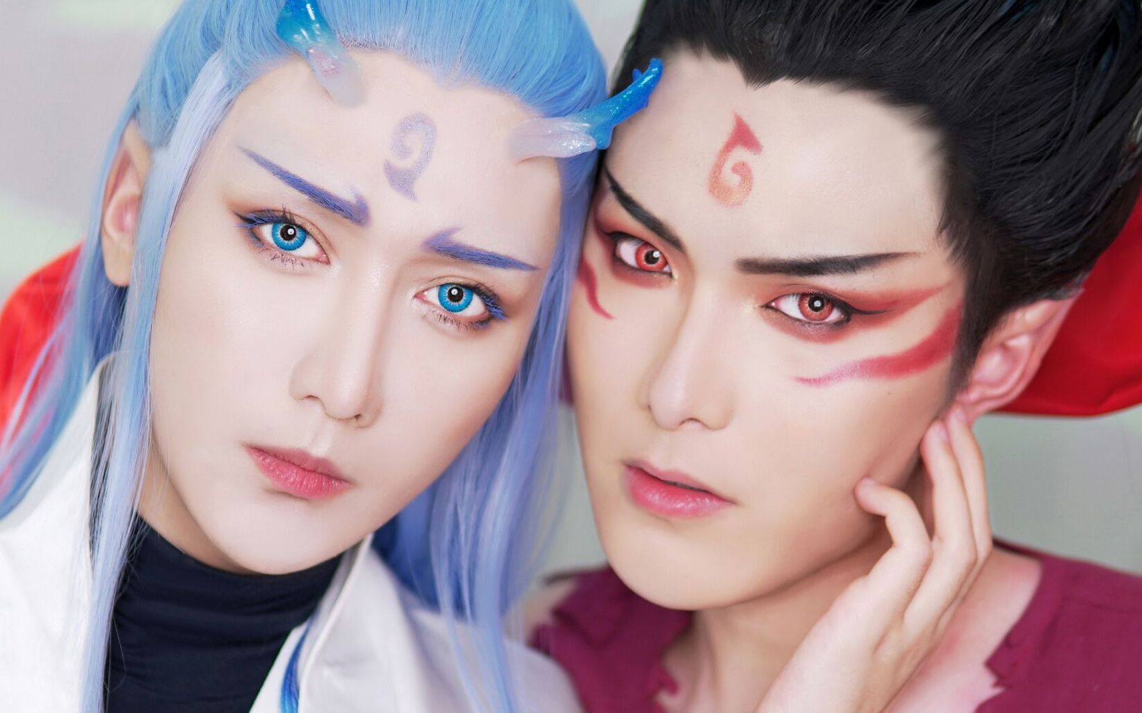 baozihana哪吒x敖丙藕饼cos仿妆教程