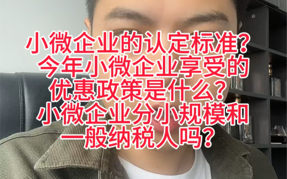 小微企业的认定是什么?小微企业可以享受什么优惠政策?小规模纳税人和一般纳税人都可以是小微企业吗?哔哩哔哩bilibili