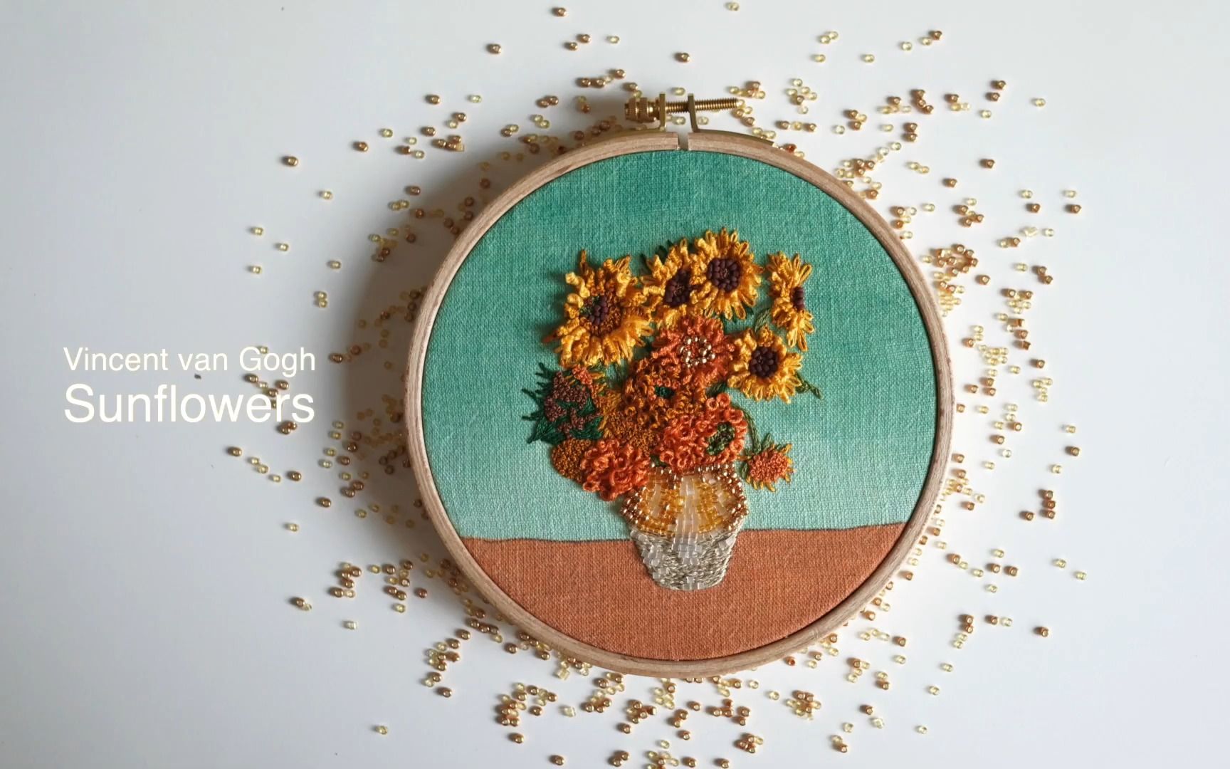 【silversnow】梵高向日葵刺绣教程