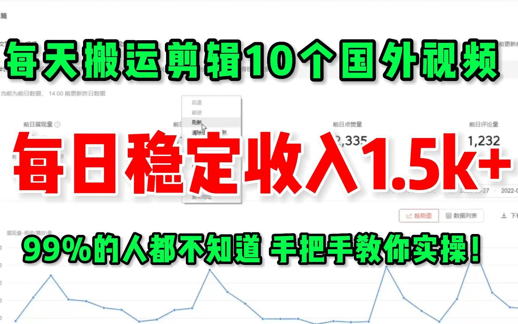 每天搬运国外视频,半年稳定收入90W+,99%的人都不知道,手把手教你实操!哔哩哔哩bilibili