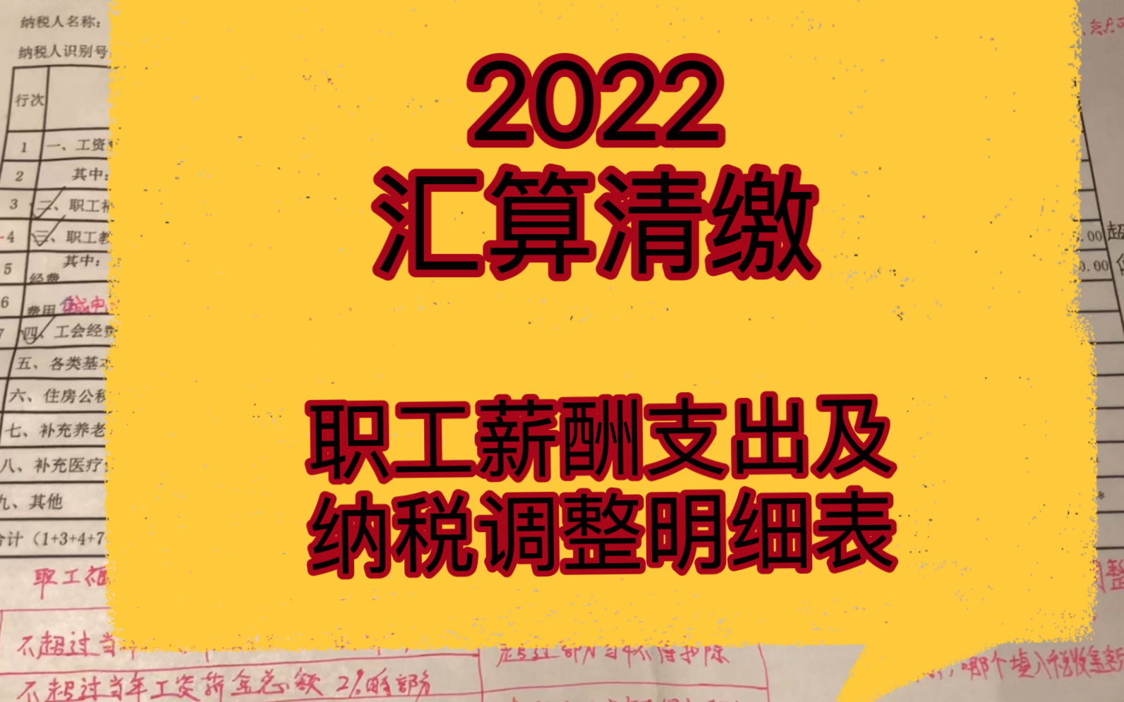 2022年企业所得税汇算清缴,职工薪酬支出及纳税调整明细表哔哩哔哩bilibili