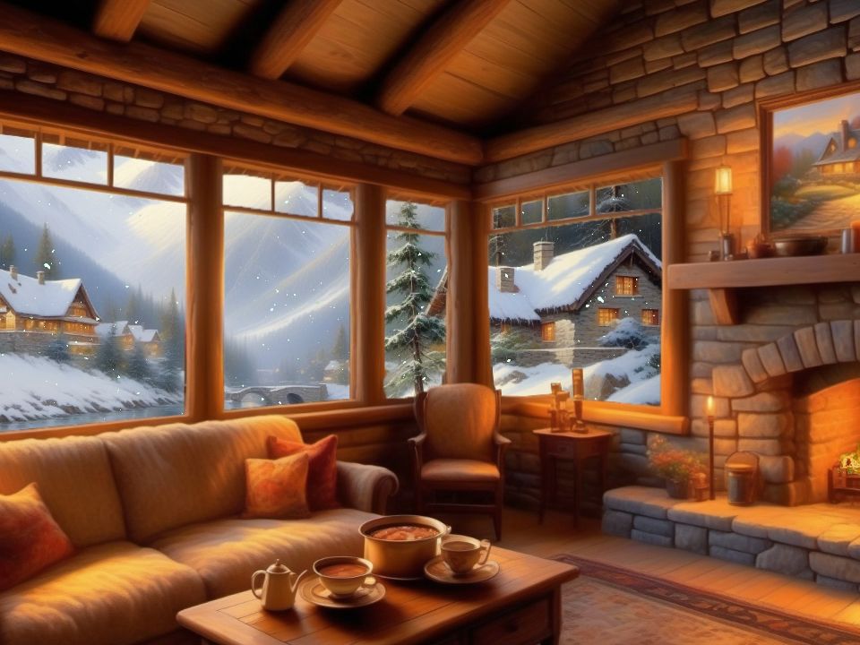 窗外狂风暴雪,壁炉火声悠扬,温馨小屋,99%即刻入梦【冬季小屋特别版】