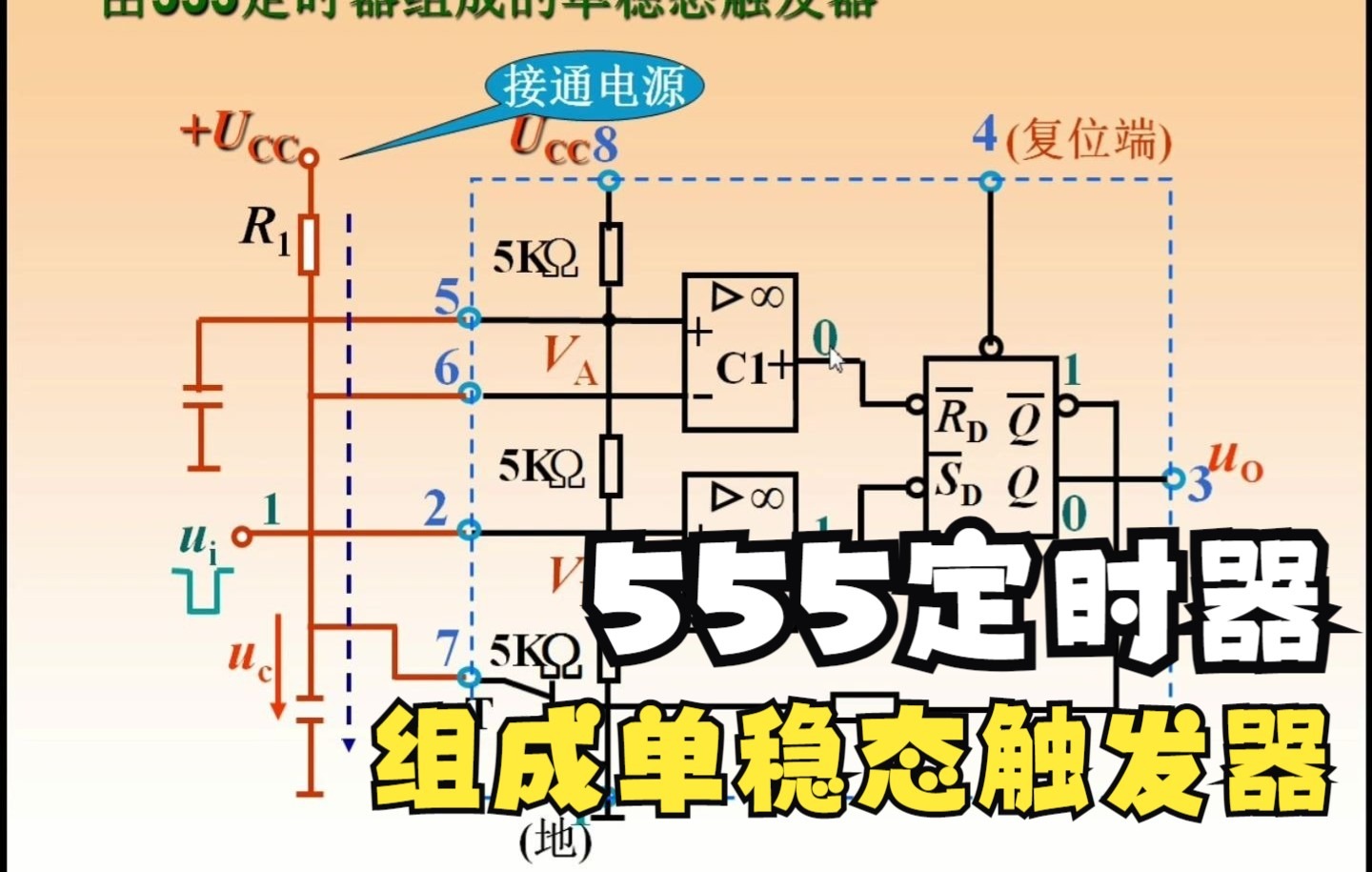 电子技术进阶:555定时器组成单稳态触发器哔哩哔哩bilibili