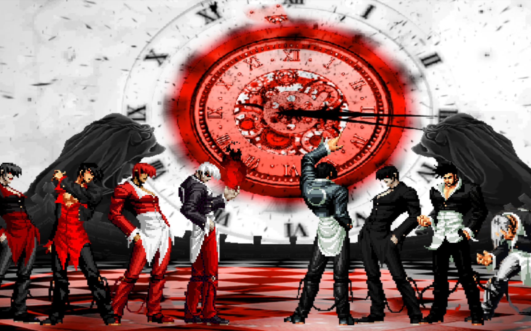 拳皇mugen 红炎八神vs白炎蛇八 白头发和白头发的较量!