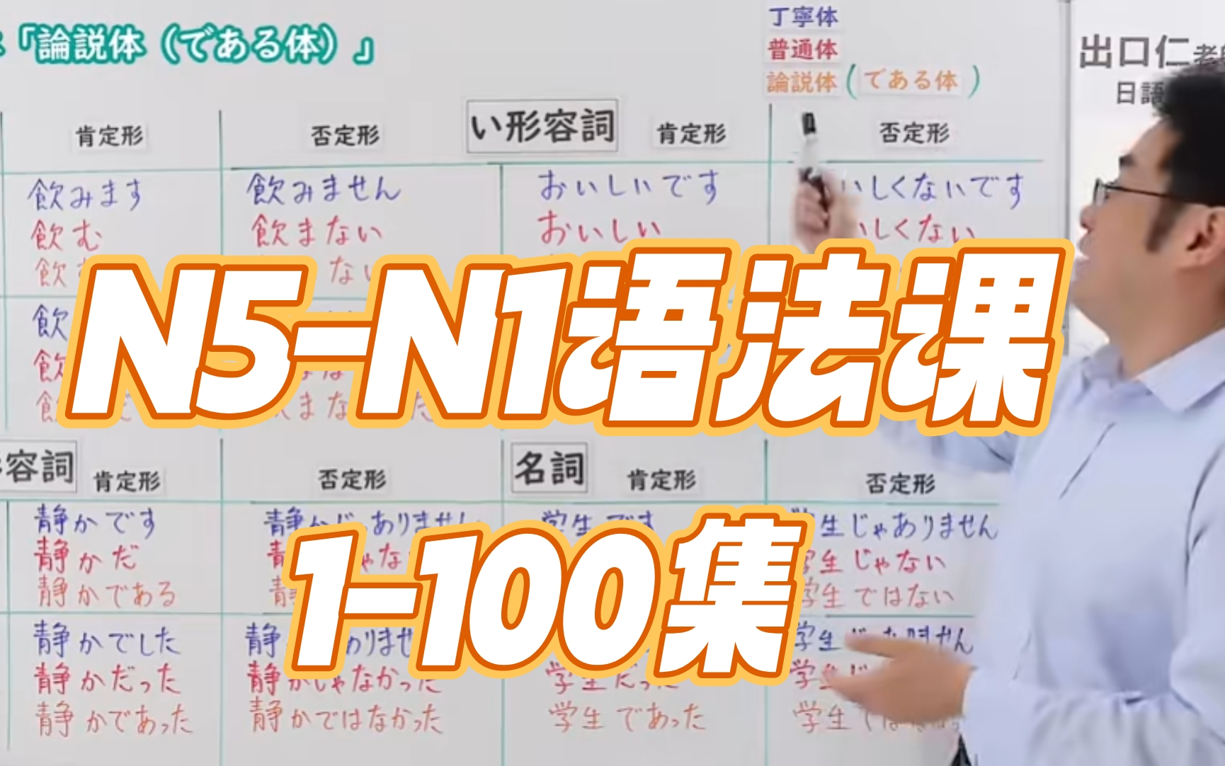 [图]【日语学习】B站最全的日语课程！跟着出口仁老师学语法（N1~N5语法课）附带日语学习资料