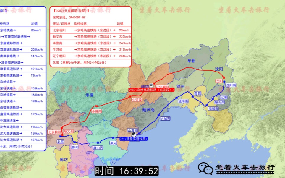 【北京至沈阳高铁与动车速度对比】哔哩哔哩bilibili