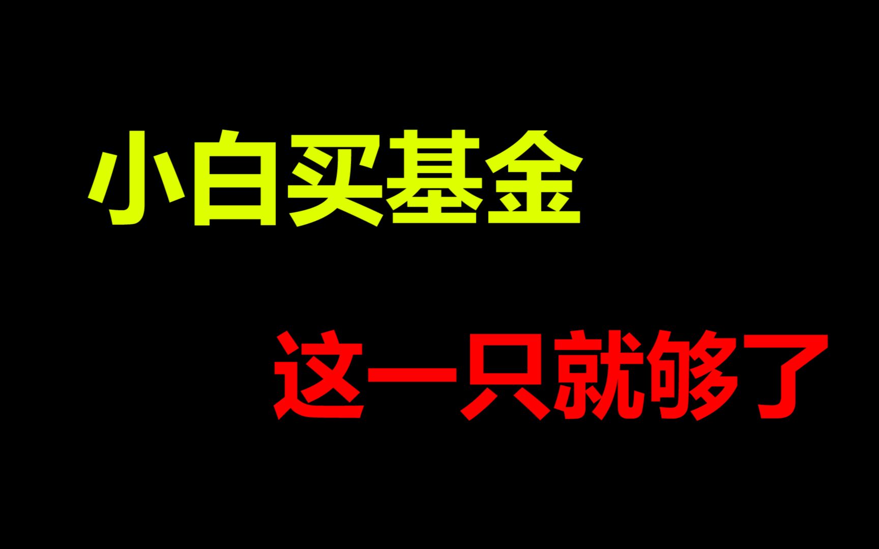 【简单投资】小白买基金,这一只就够了|专治追涨杀跌|明星基金经理|基金入门|哔哩哔哩bilibili