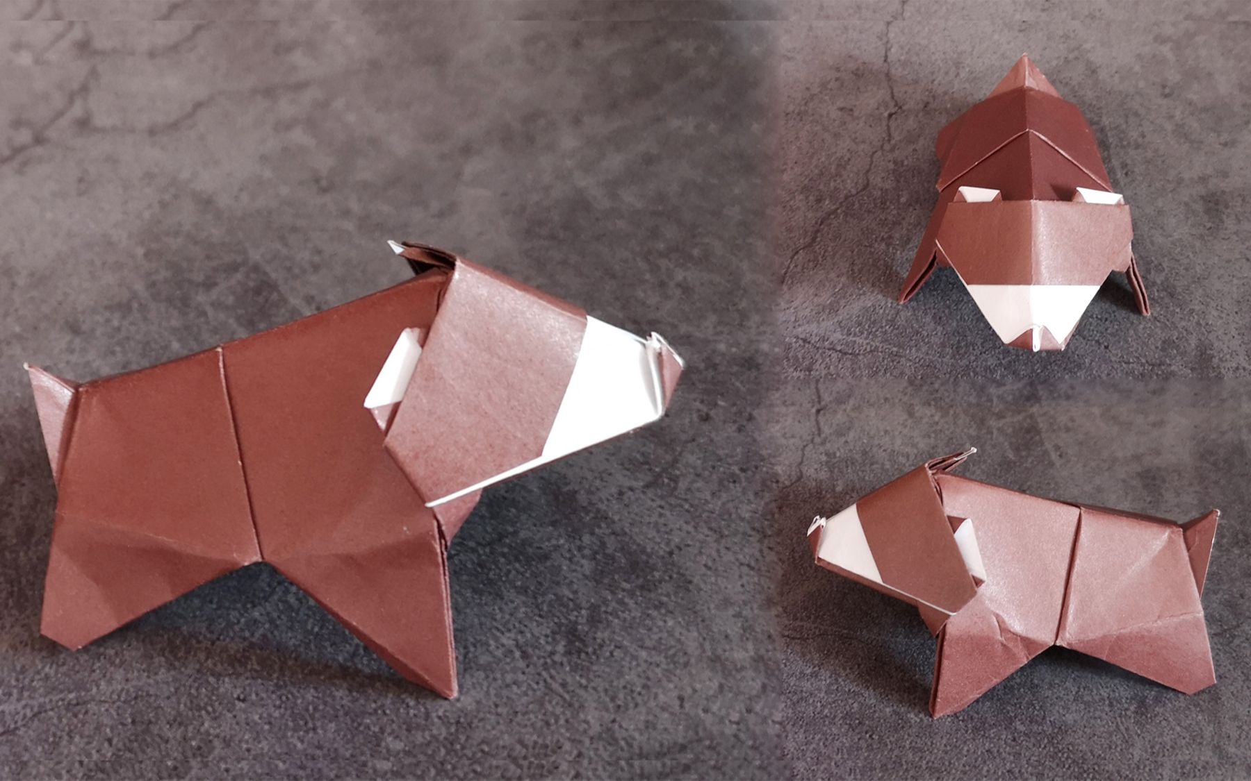 亲子简单折纸,小棕熊折纸教程,创意手工折纸动物diy_哔哩哔哩 (゜-゜)