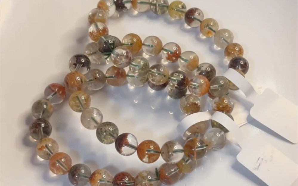 高货 天然四季幽灵水晶 半盆聚宝盆 透体