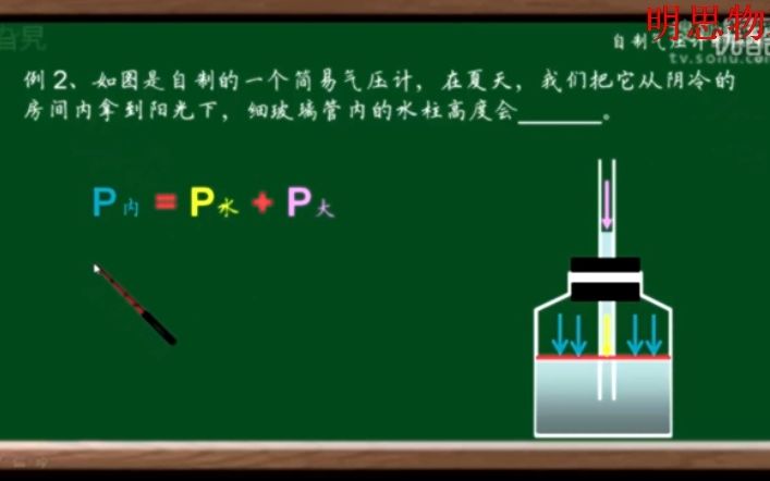 活動作品初中物理有關自制氣壓計原理和習題