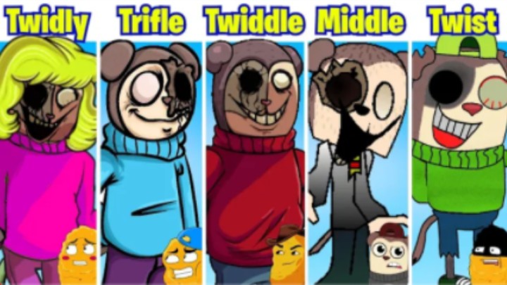 FNF TWIDDLEFINGER VS TWISTEDTOES VS MIDDLEFINGER VS TWIDDLYDINKS VS TRIFLETHUMB