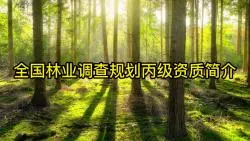 全国林业调查规划单位丙级资质简介