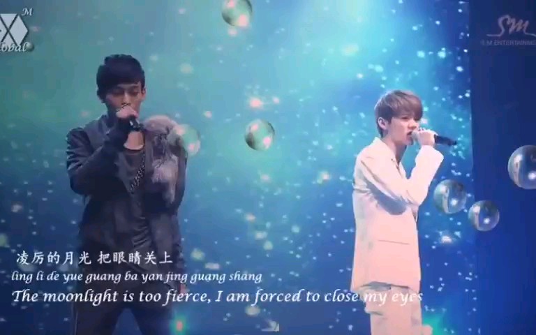 [图]EXO-M showcase| 经典舞台Baby Don't Cry live （鹿晗 chen）