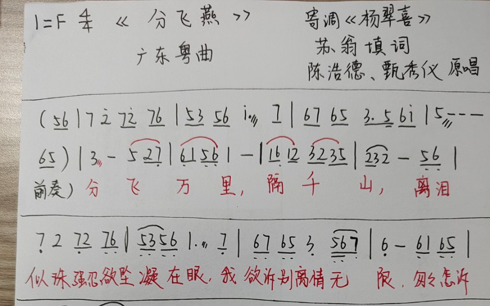 粤曲《分飞燕》纯筝 "难难难/难舍分飞冷落/怨恨有几番"