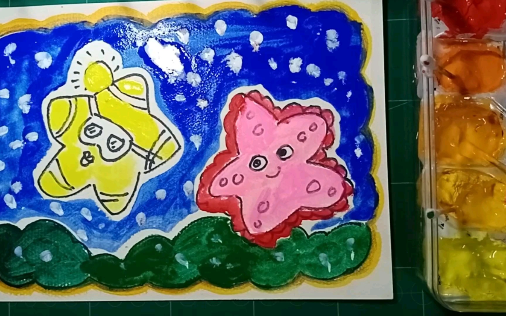 儿童水粉画:海星