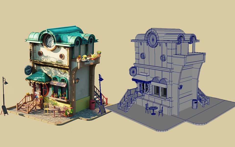 【maya】简单小场景模型制作,maya新手场景建模教程