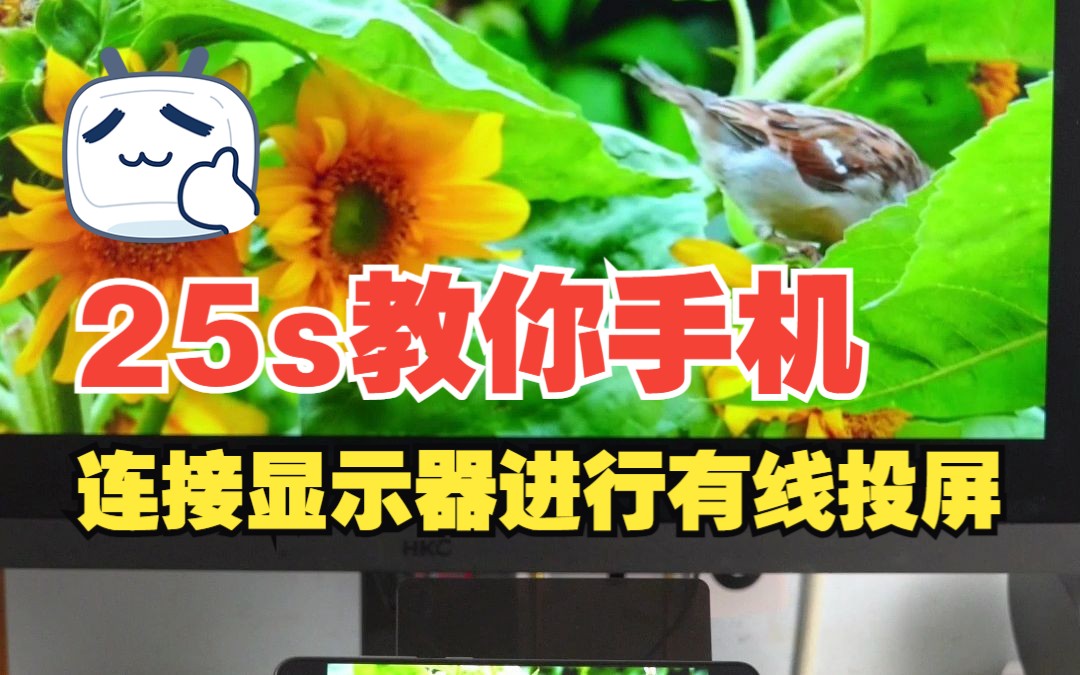 25s教你手机连接显示器进行有线投屏!哔哩哔哩bilibili