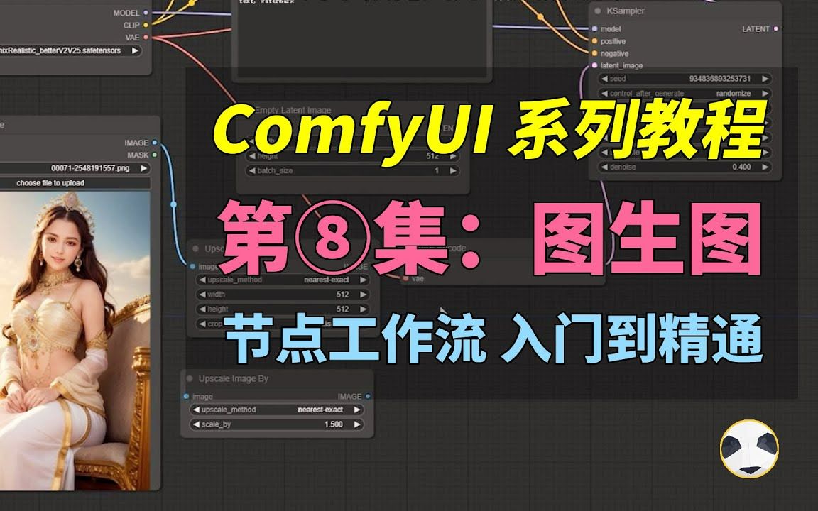 ComfyUI 图生图+局部重绘+controlnet控制节点搭建详解 如何在comfyUI中进行图生图和inpainting操作 以及控制出图尺寸哔哩哔哩bilibili