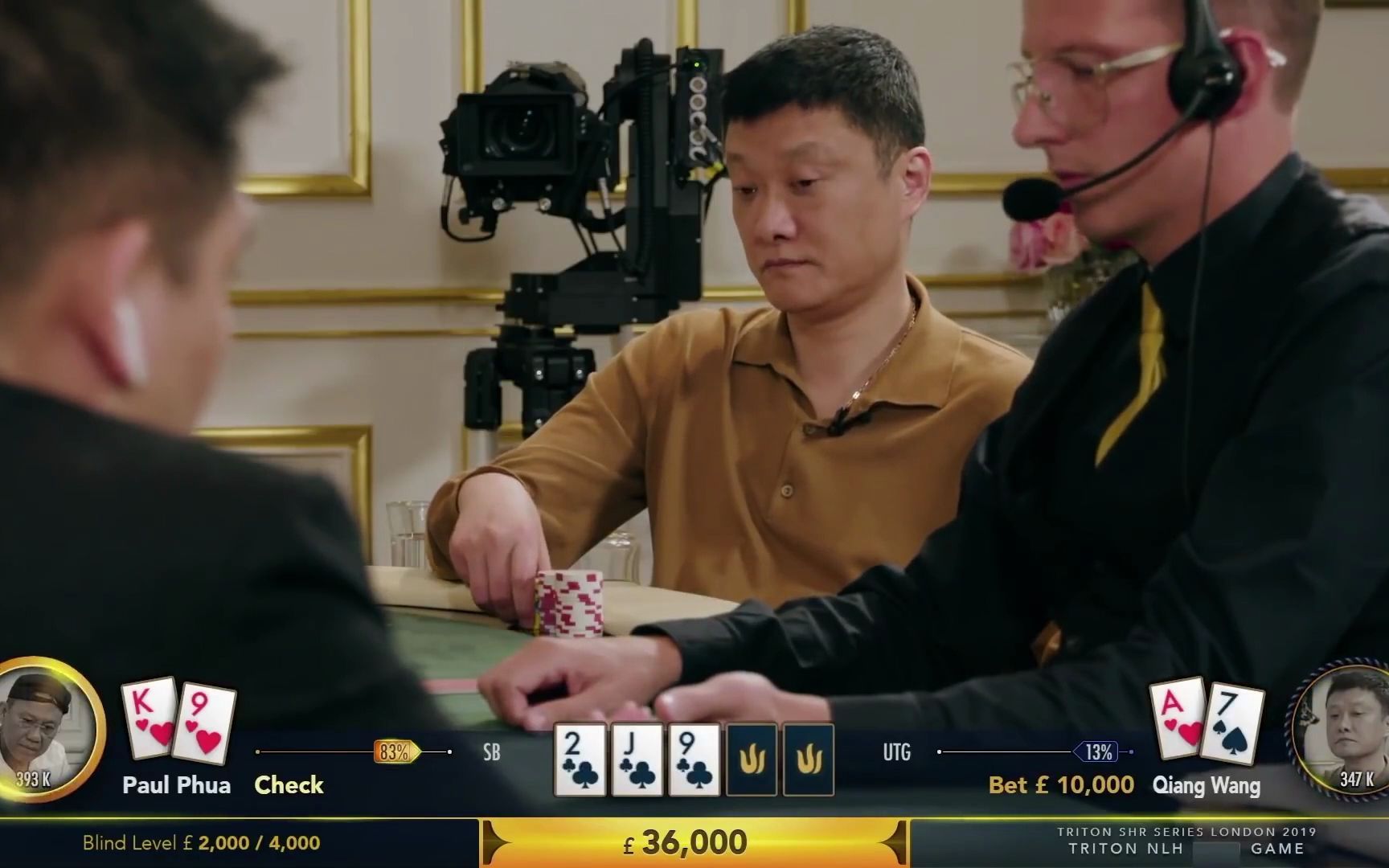 传奇扑克2019伦敦站私人高额游戏第一集02 上海王屡次受挫决定孤注一