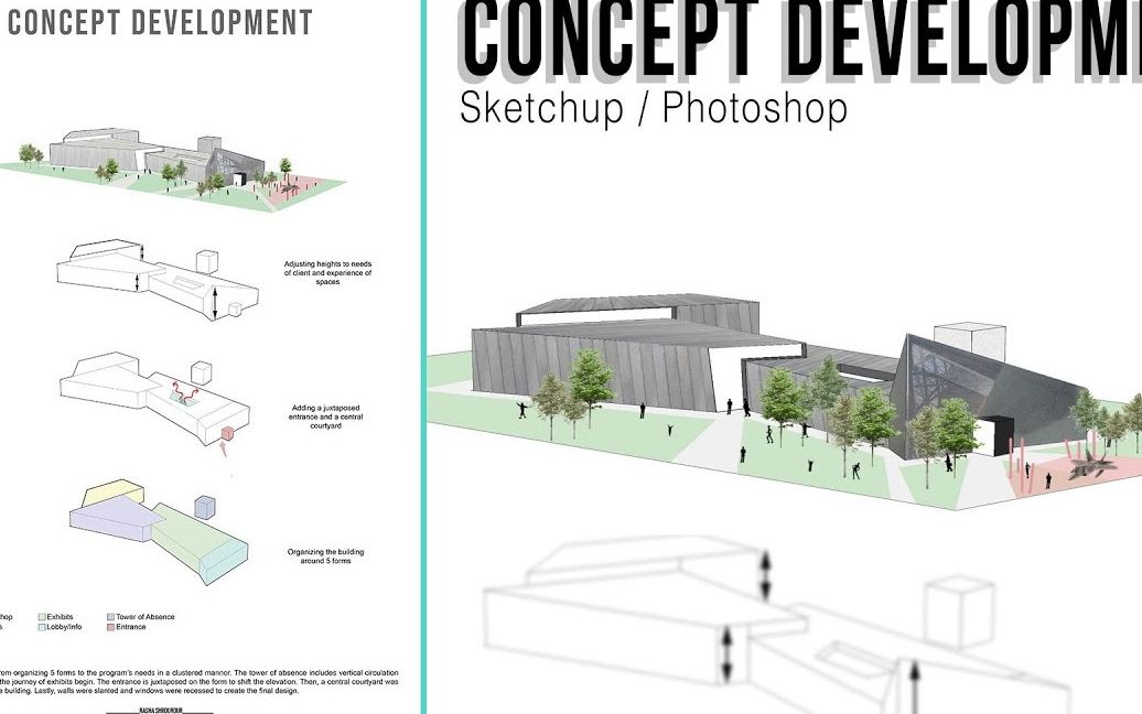 利用sketchup与ps制作建筑概念分析图哔哩哔哩bilibili