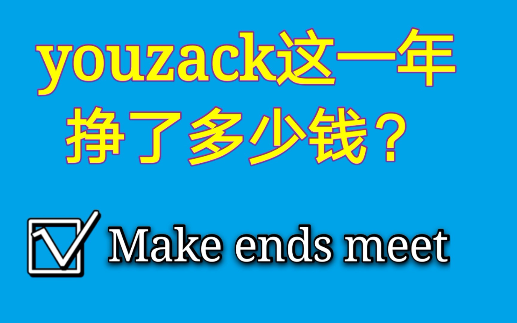 程序员做youzack英语网站&视频UP主这一年,挣了多少钱?达到make ends meet的目标了吗?明年有什么计划?哔哩哔哩bilibili