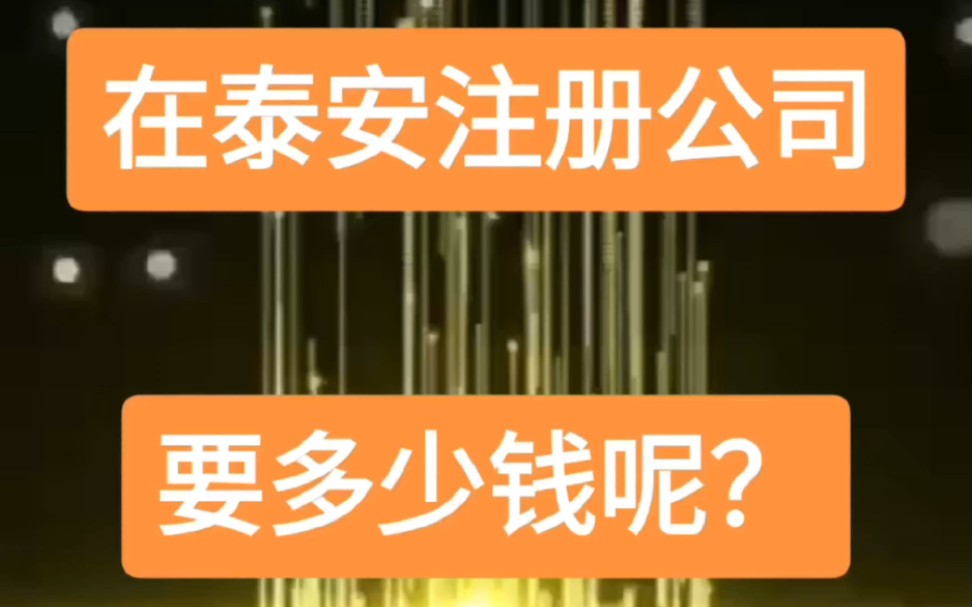 在泰安注册公司要多少钱?哔哩哔哩bilibili