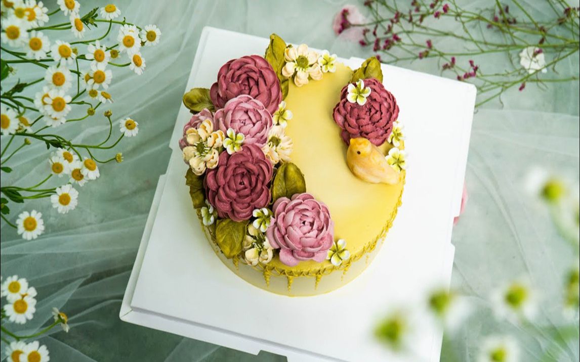 火爆外网的山茶花蛋糕,牛人竟是这样裱花的太惊艳了!